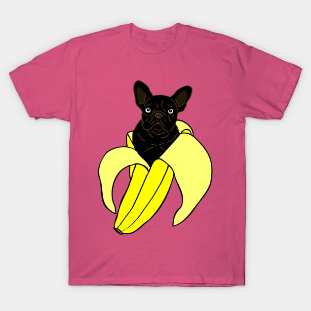 banana black french bulldog doodle T-Shirt by FandomizedRose